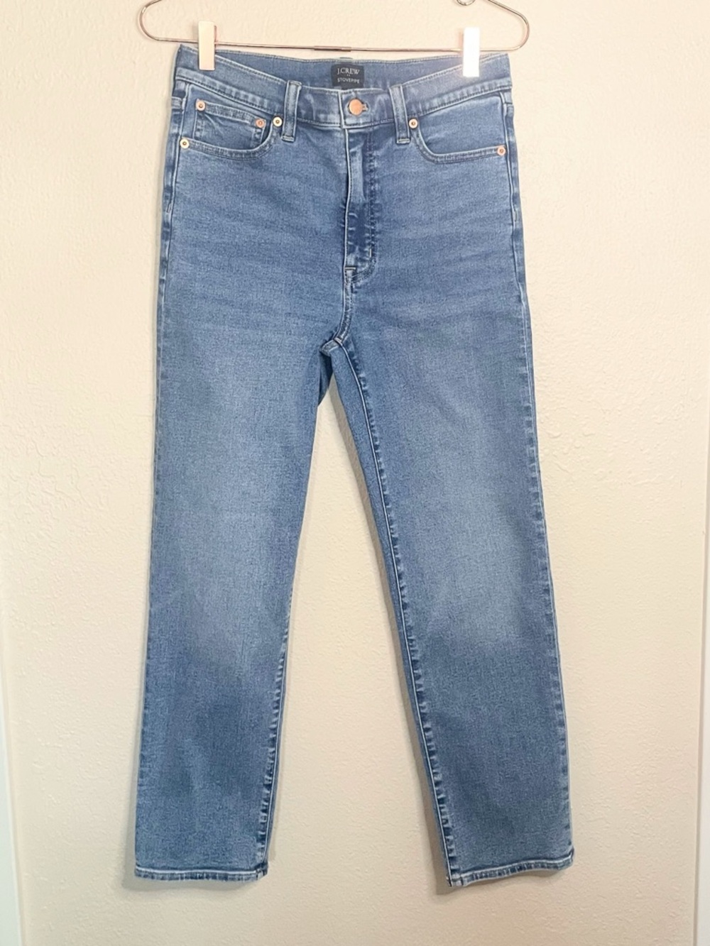 J.Crew Stovepipe Jeans 27 Straight Leg Quiet Luxury Denim